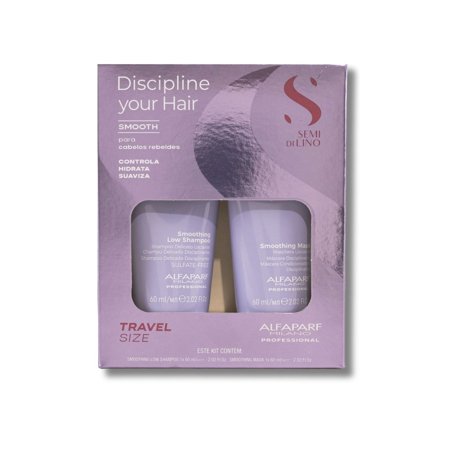 Kit Alfaparf Discipline Your Hair Smooth Controle Frizz 2X60ml