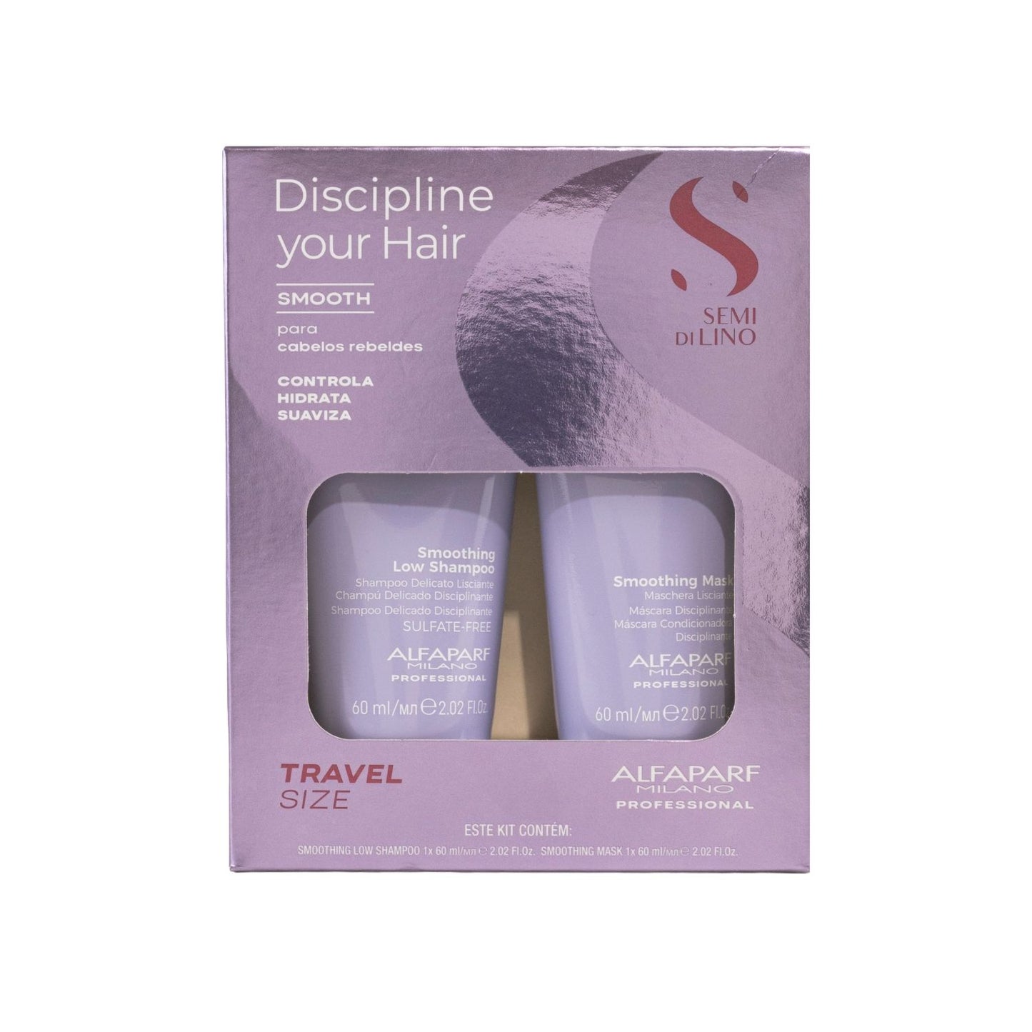 Kit Alfaparf Discipline Your Hair Smooth Controle Frizz 2X60ml