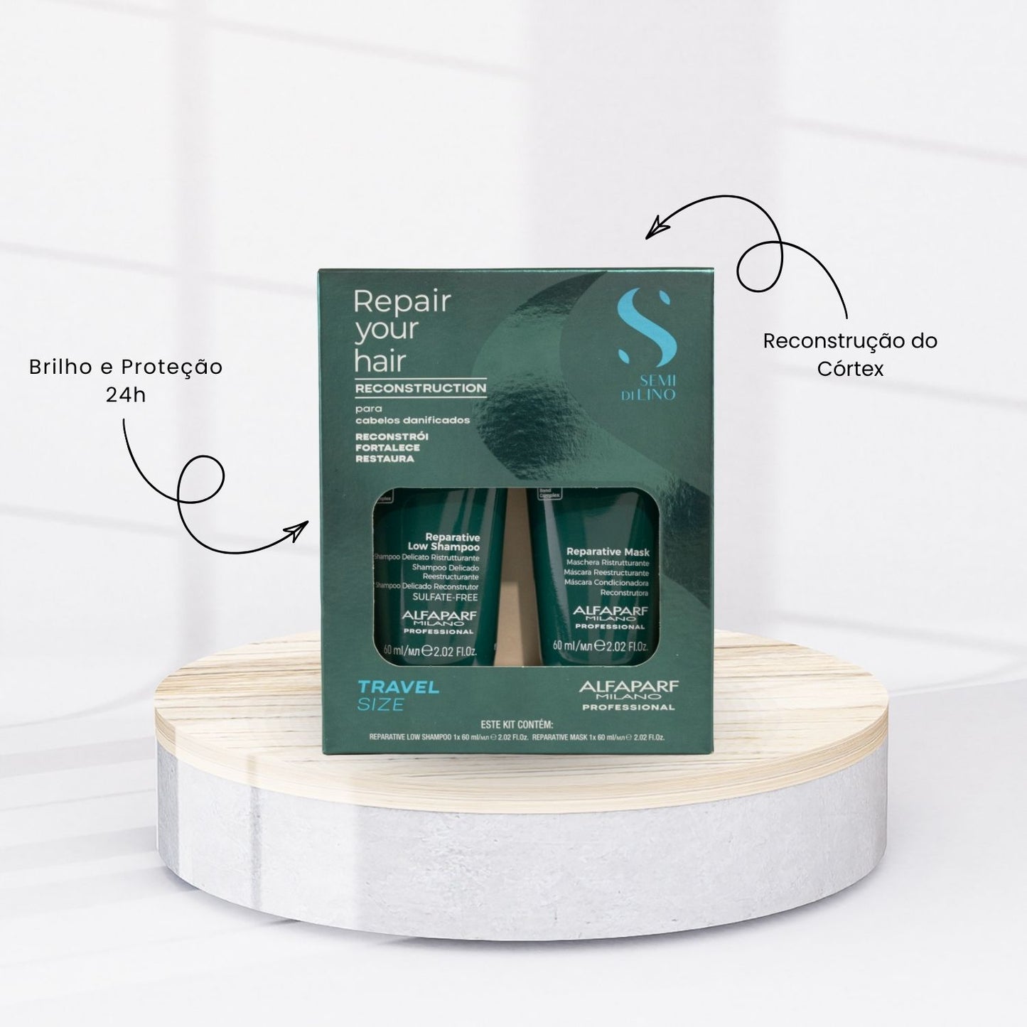 Kit Alfaparf Reconstruction Reparação Intensiva 2X60ml