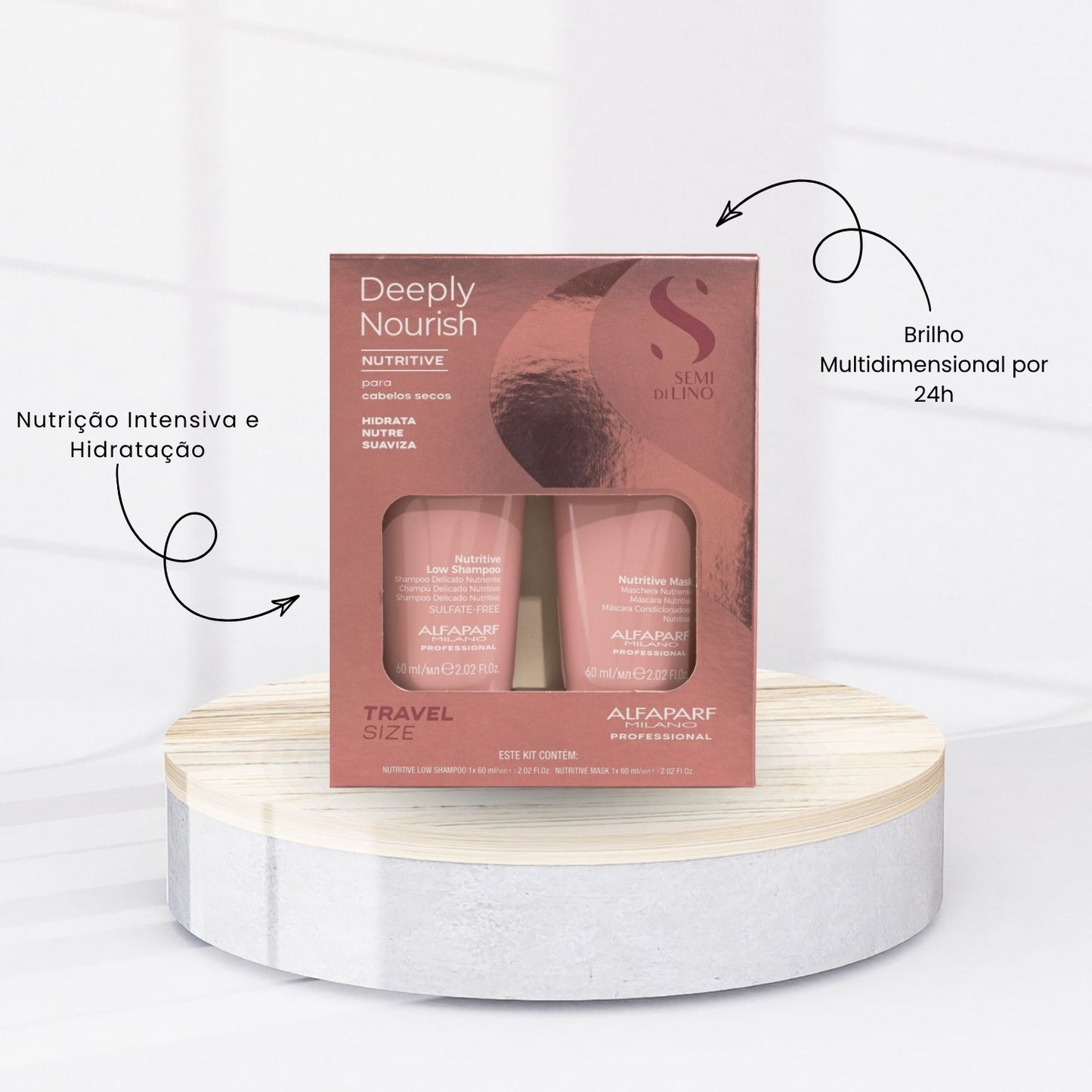 Kit Alfaparf Milano Deeply Nourish Nutrição Profunda 2X60ml