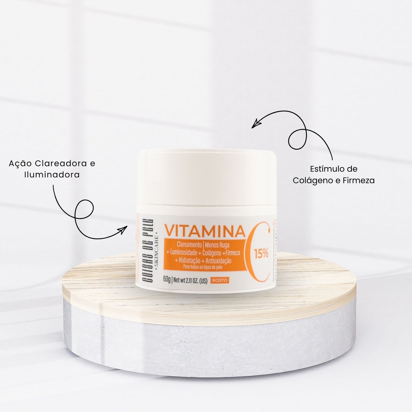 Sérum Facial Coisas de Pele Vitamina C 15% Clareamento e Luminosidade 60 g