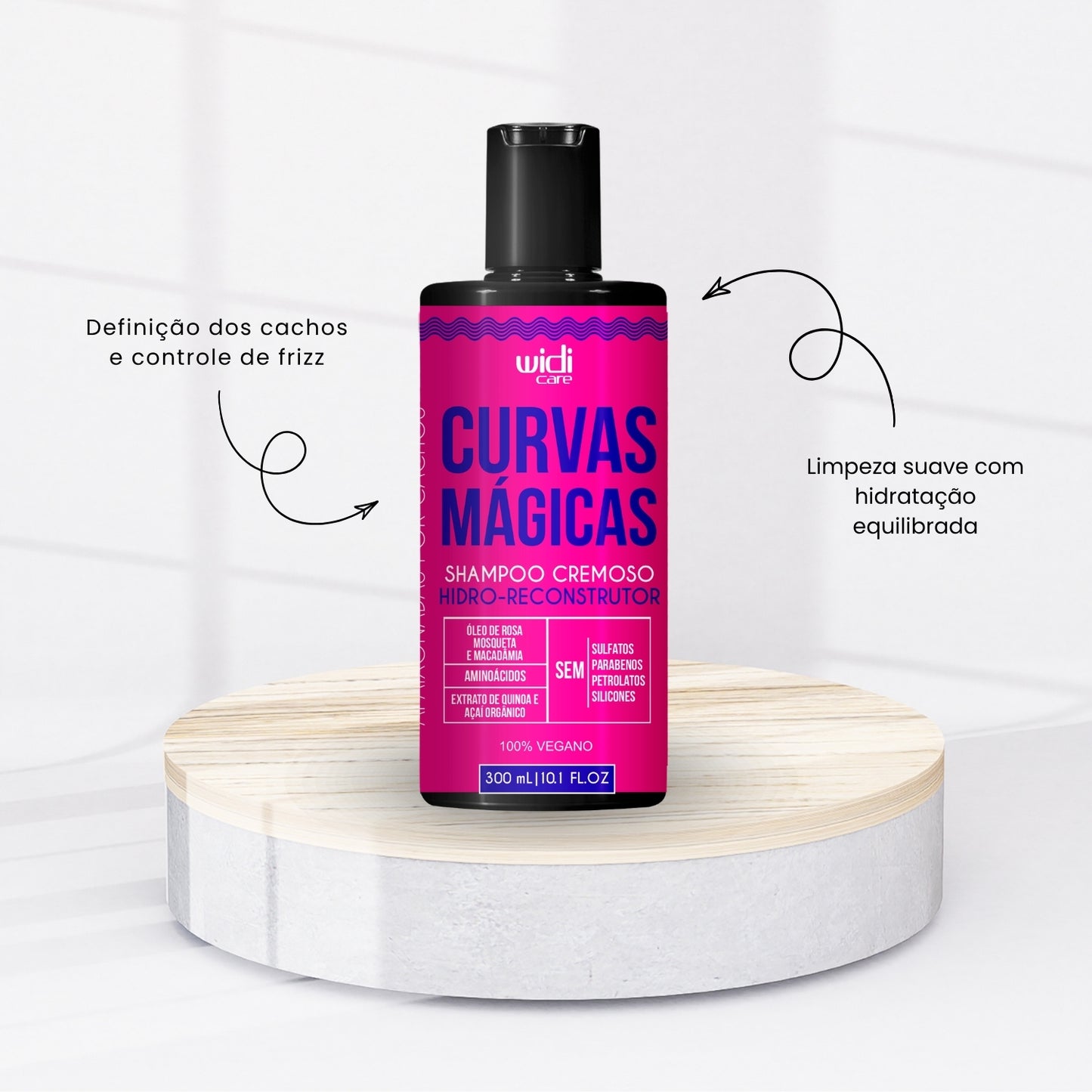 Shampoo Cremoso Widi Care Curvas Mágicas Hidro-reconstrutor 300 ml
