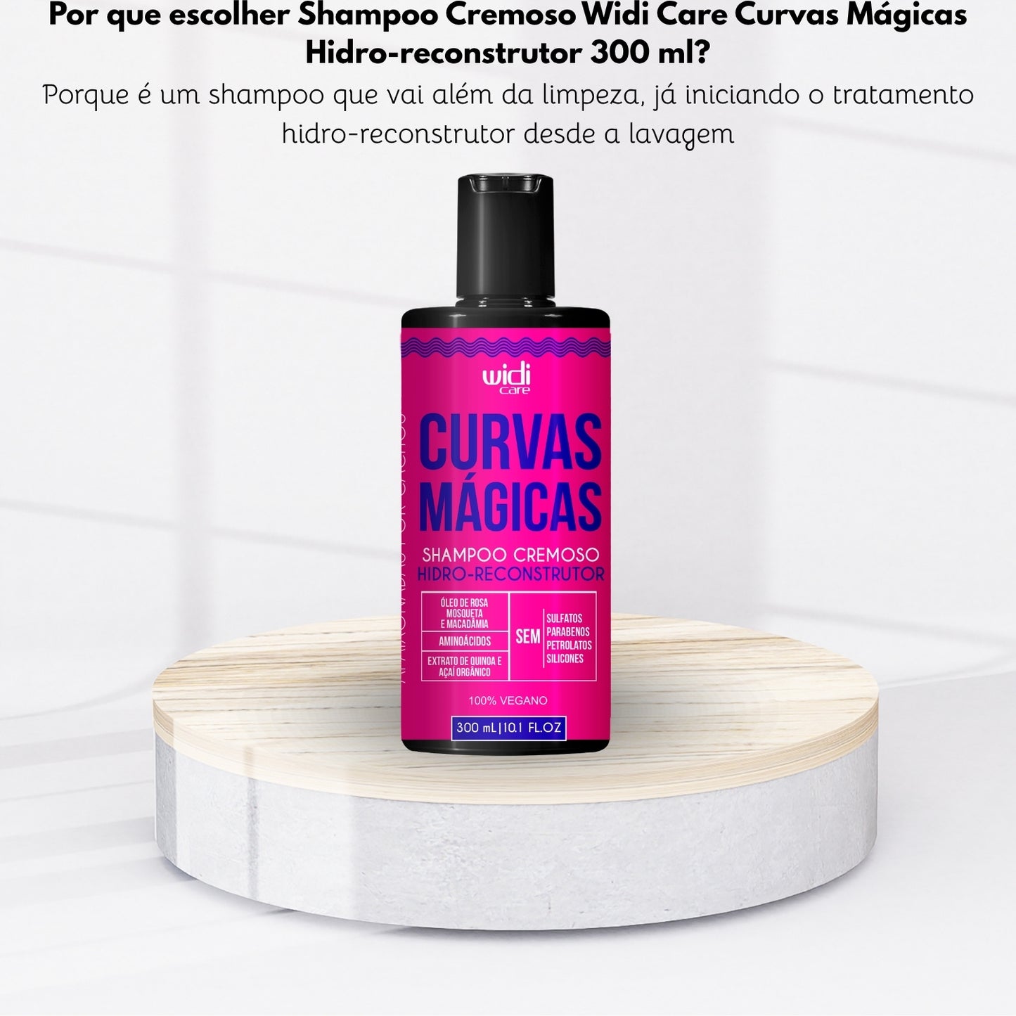 Shampoo Cremoso Widi Care Curvas Mágicas Hidro-reconstrutor 300 ml