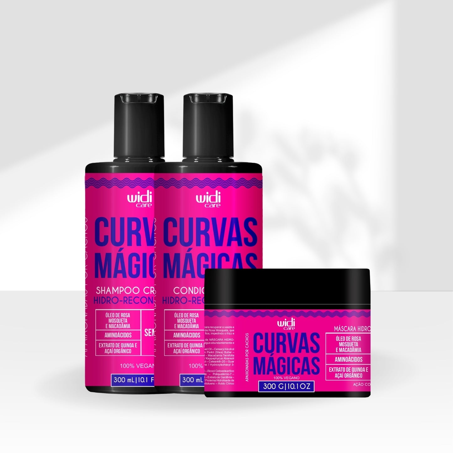 Kit Shampoo Condicionador e Máscara Widi Care Curvas Mágicas
