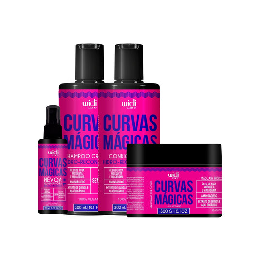 Kit Shampoo Condicionador Máscara e Leave In Widi Care Curvas Mágicas