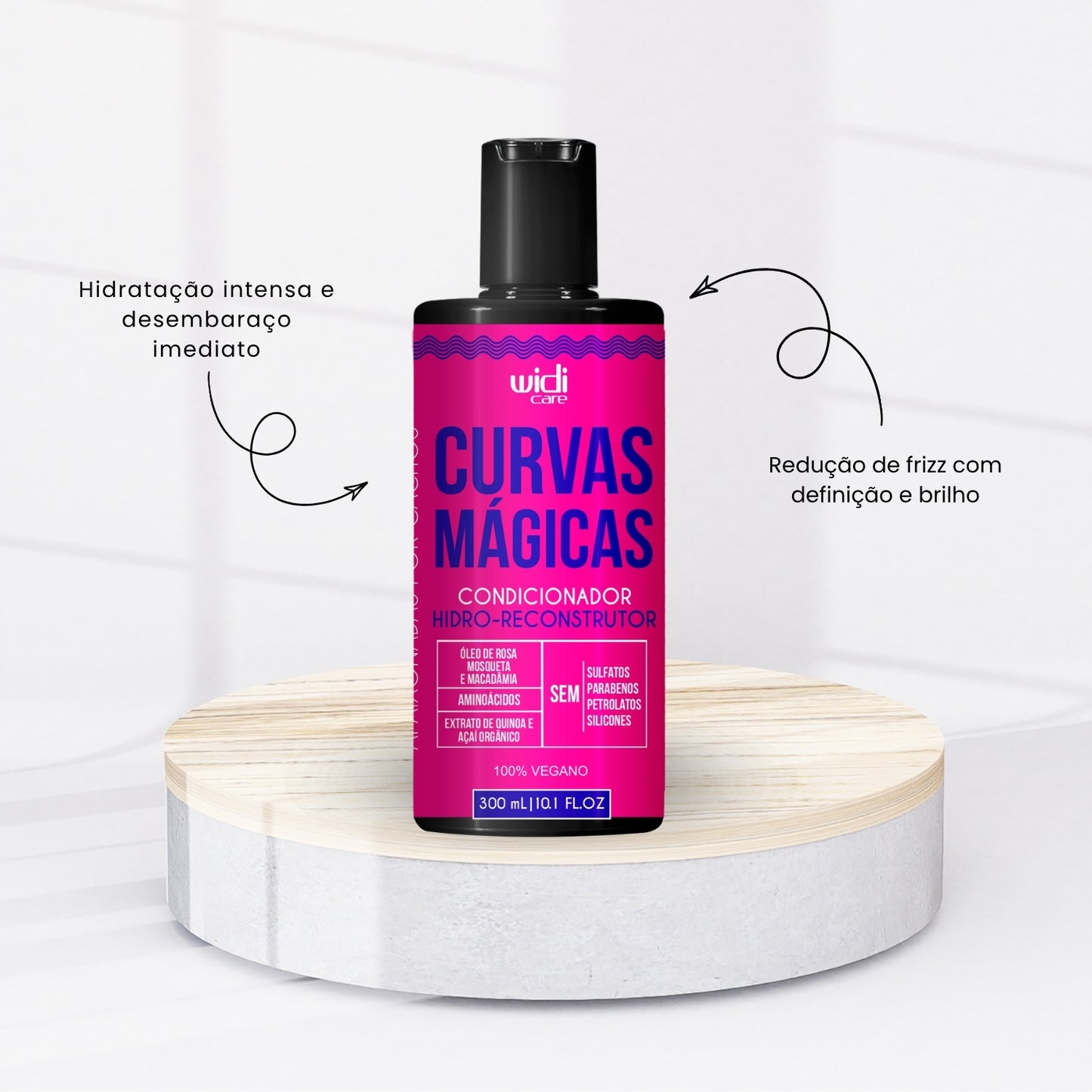 Kit Shampoo Condicionador Máscara e Leave In Widi Care Curvas Mágicas