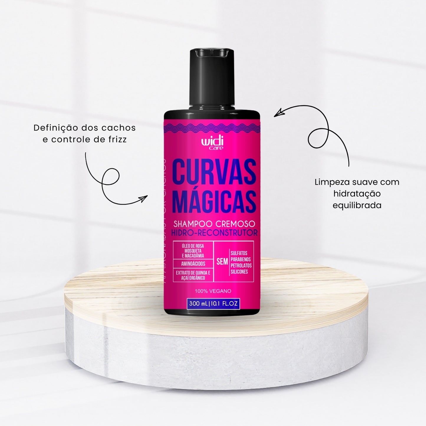 Kit Shampoo Condicionador e Creme para Pentear Widi Care Curvas Mágicas