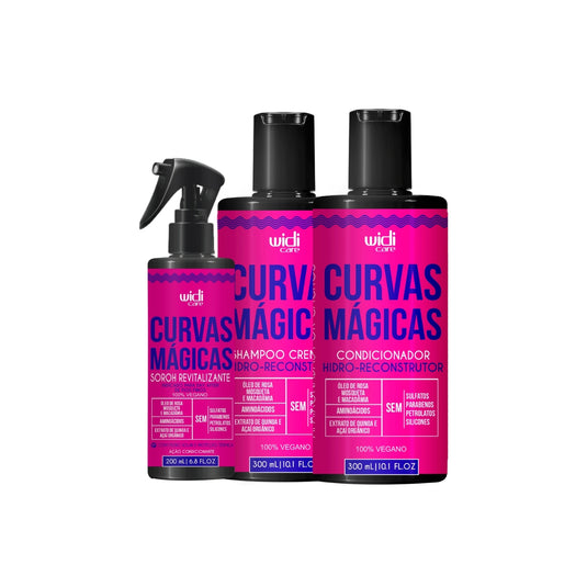 Kit Shampoo Condicionador e Sérum Revitalizante Widi Care Curvas Mágicas