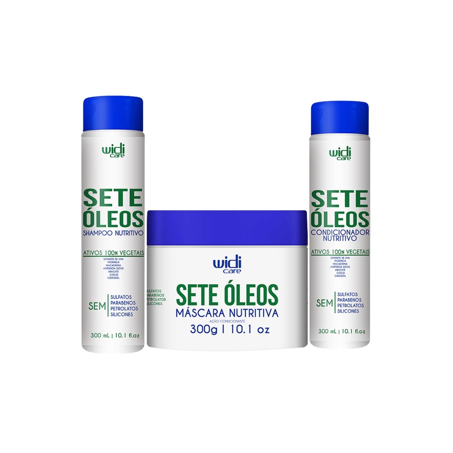 Kit Shampoo Condicionador e Máscara Widi Care Sete Óleos 300 ml