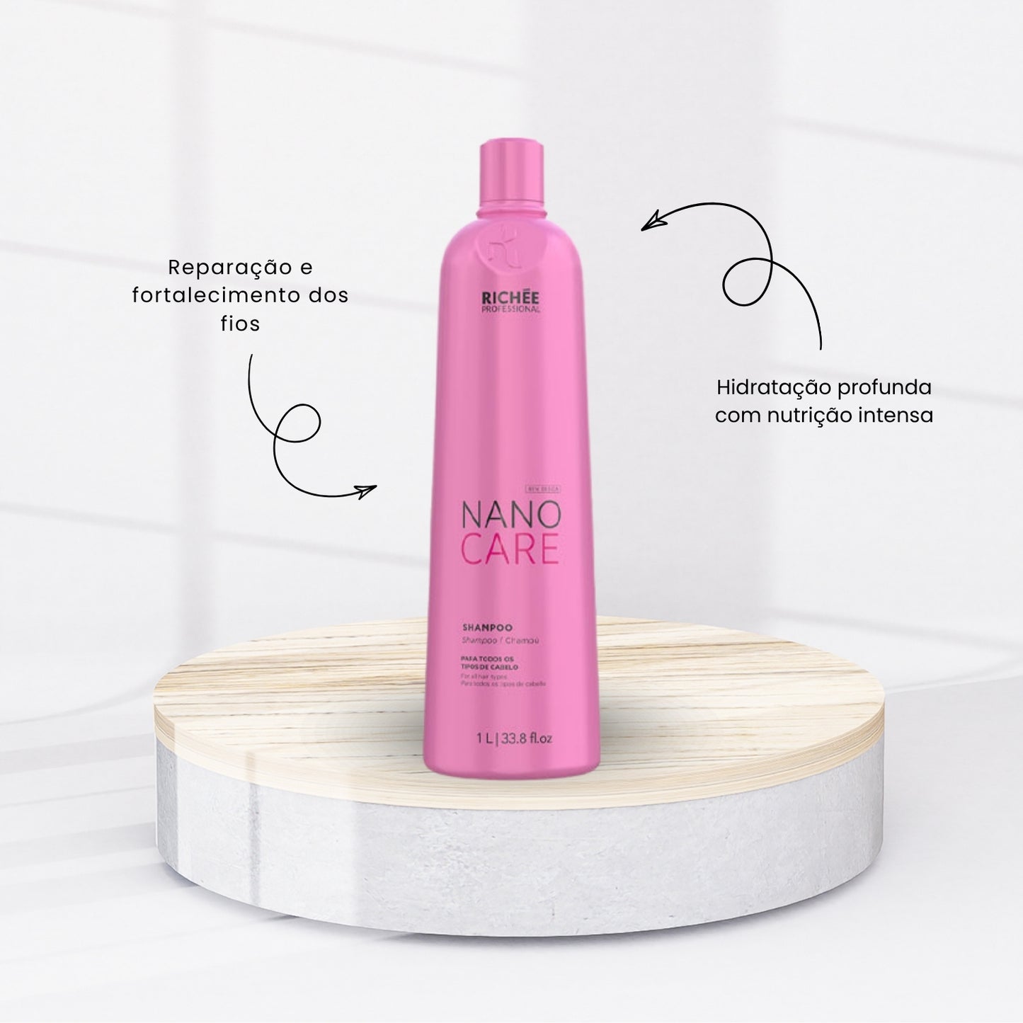 Shampoo Richée Nano Care Hidratação e Reparação Cabelos 1 L