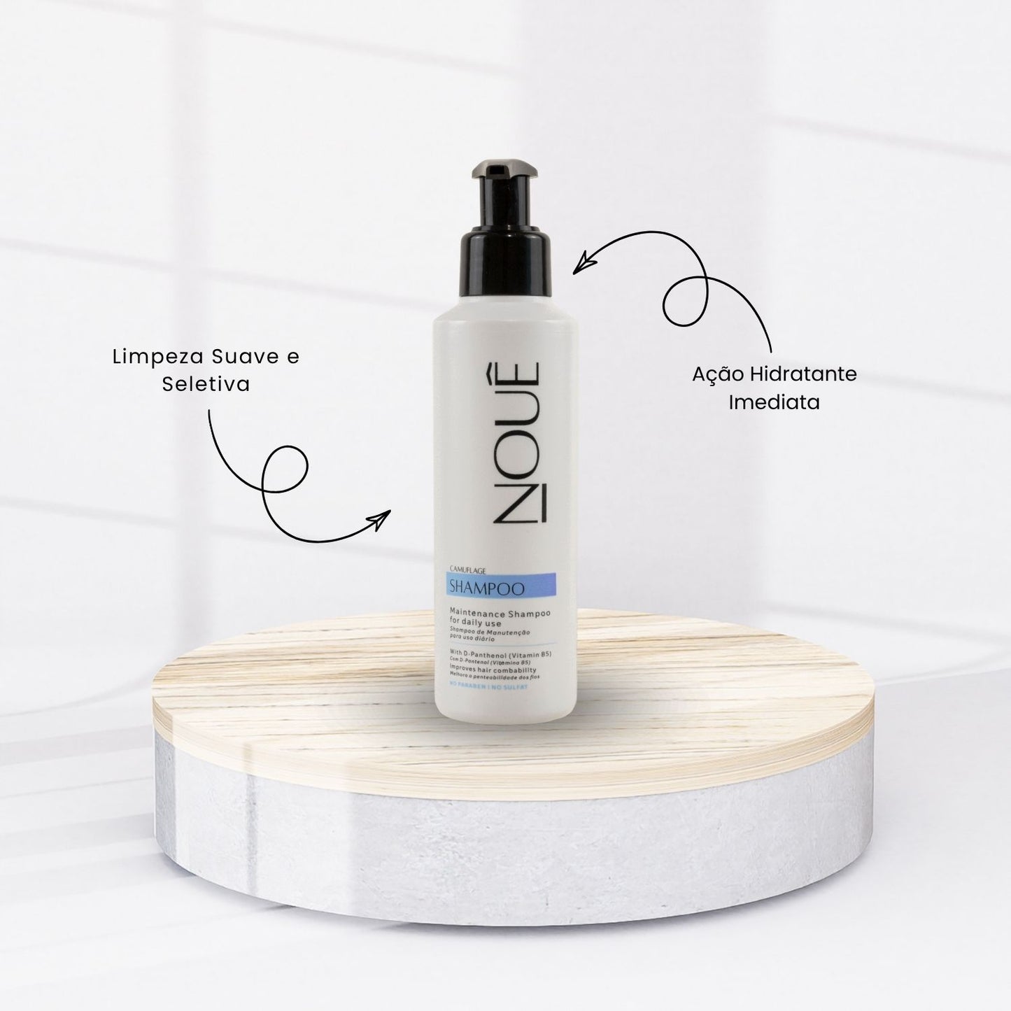 Shampoo Nouê Camuflagem Limpeza Suave Hidratação Capilar 140 ml