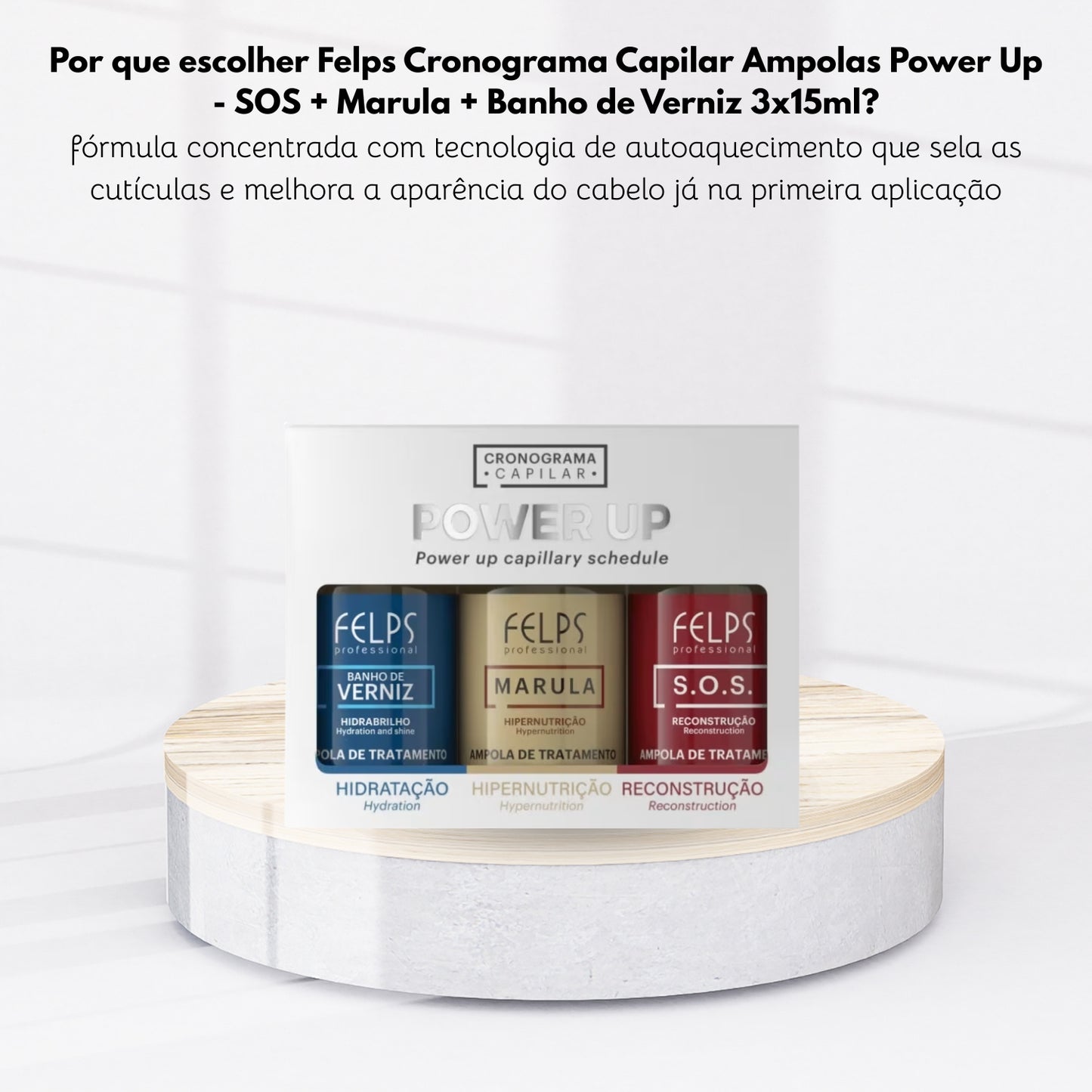 Felps Cronograma Capilar Ampolas Power Up 3x15ml