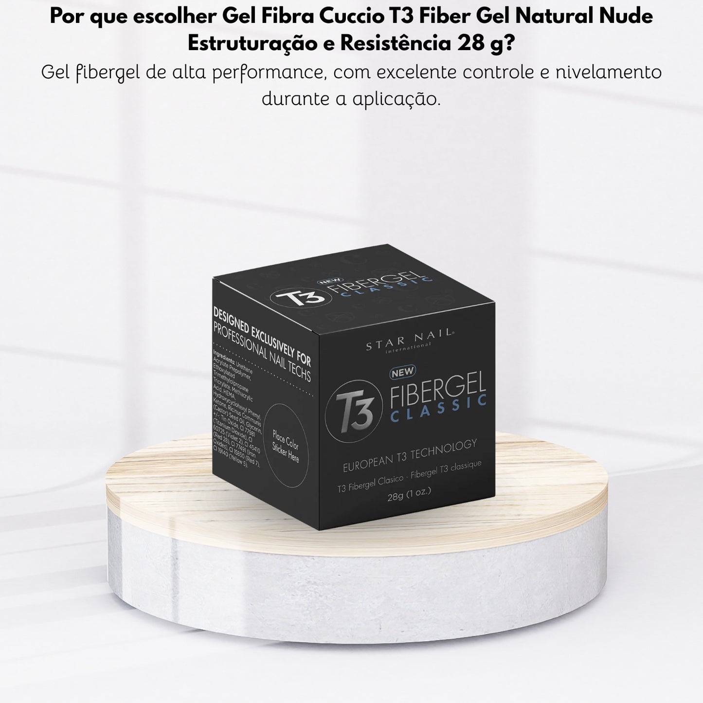 Gel Fibra Cuccio T3 Fibergel Natural Nude Estruturação e Resistência 28 g