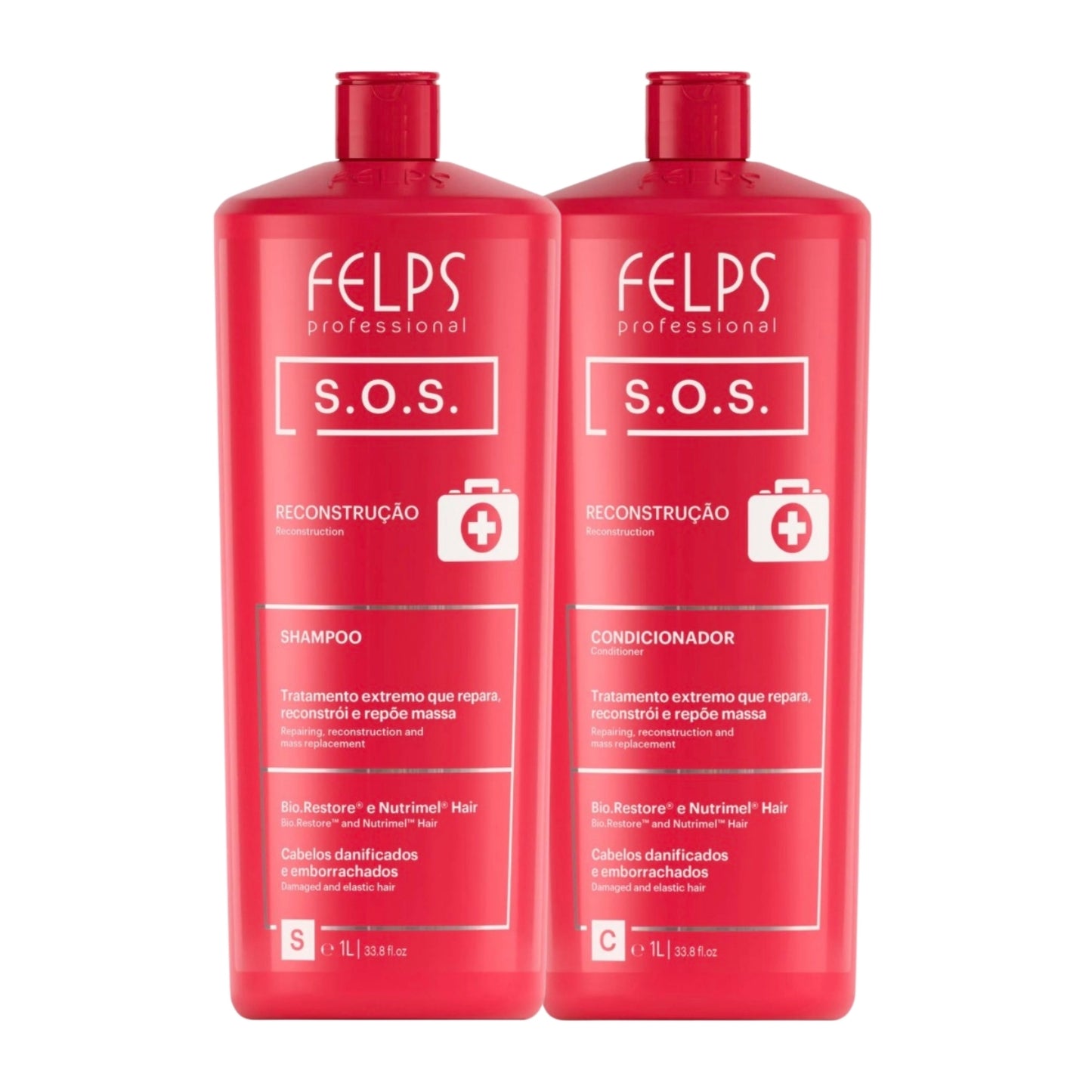 Kit Felps S.O.S Shampoo + Condicionador (2 x 1 Litro)