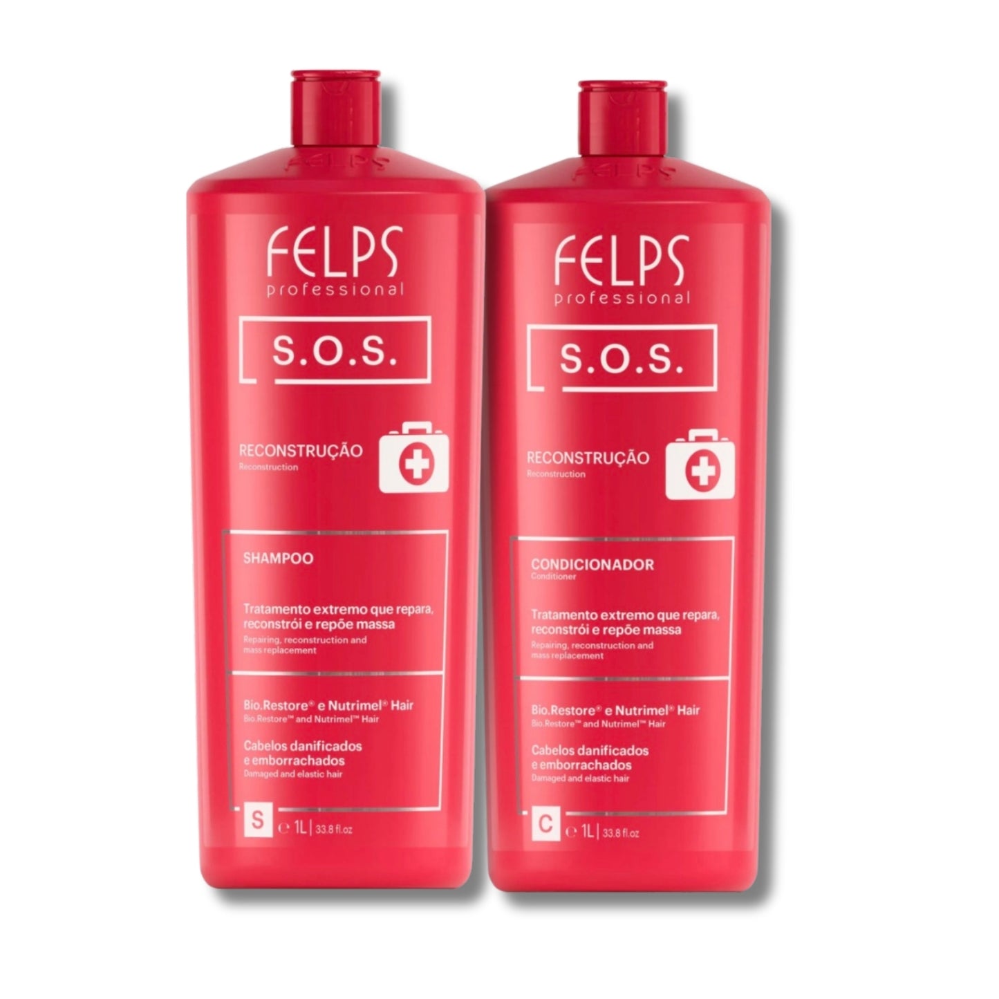 Kit Felps S.O.S Shampoo + Condicionador (2 x 1 Litro)