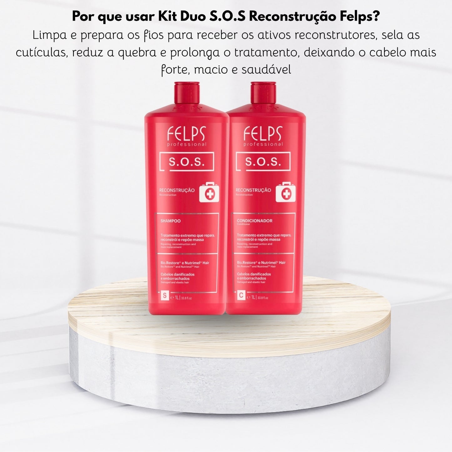 Kit Felps S.O.S Shampoo + Condicionador (2 x 1 Litro)