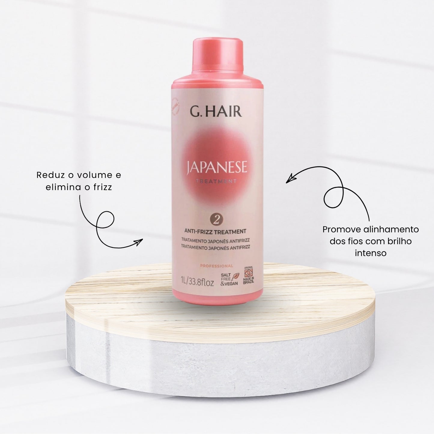 Progressiva G.Hair Escova Japonesa Tratamento Antifrizz (2 x 1 Litro)