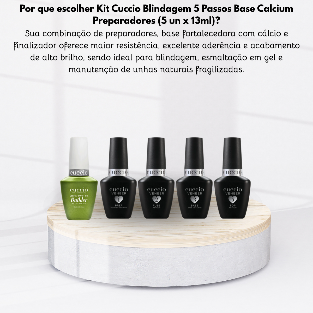 Kit Cuccio Blindagem 5 Passos Base Calcium Preparadores 13ml