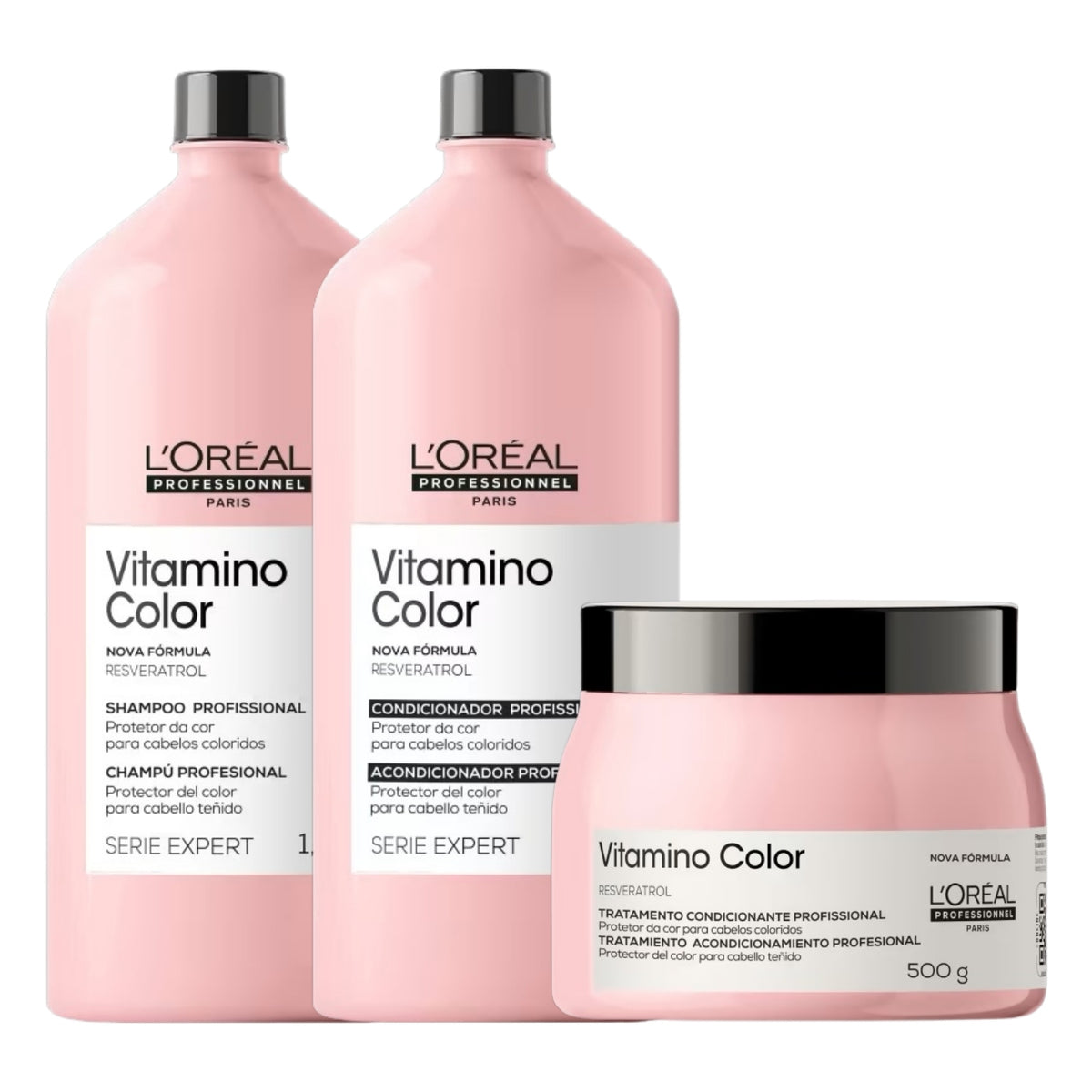 Kit Loreal Vitamino Color Shampoo + Condicionador 1,5L + Máscara 500 g