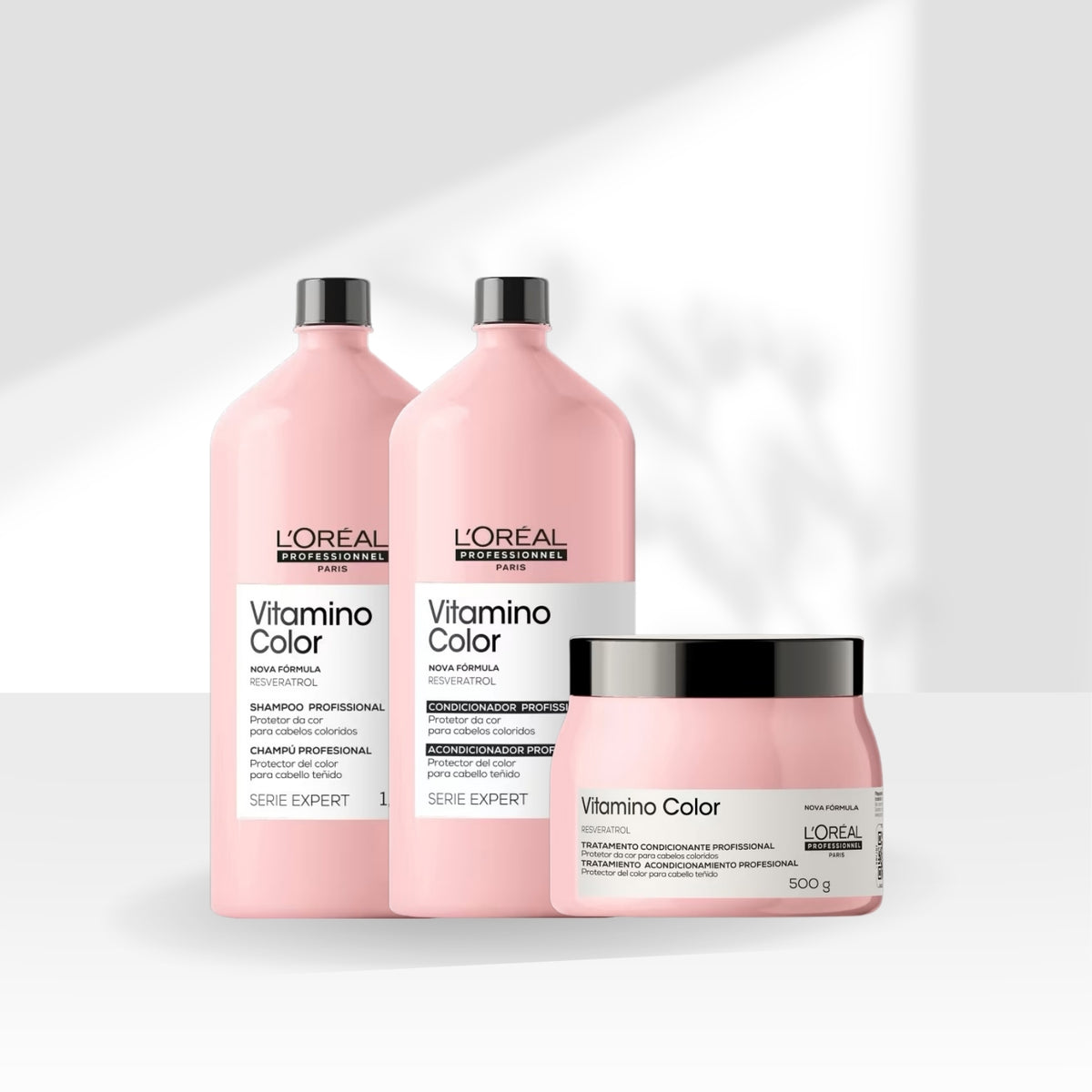 Kit Loreal Vitamino Color Shampoo + Condicionador 1,5L + Máscara 500 g