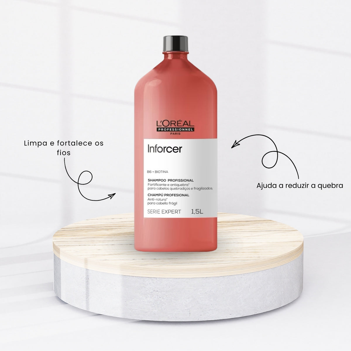 Kit Loreal Inforcer Shampoo + Condicionador 1,5L