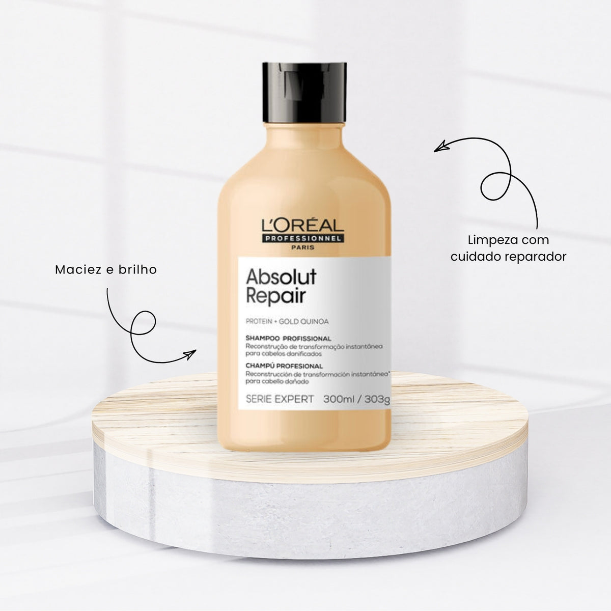 Shampoo Loreal Absolut Repair Gold Quinoa 300 ml