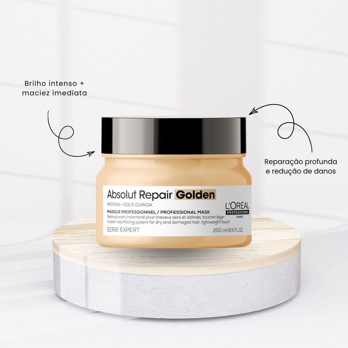 Máscara Loreal Absolut Repair Gold Quinoa Toque Leve 250 g