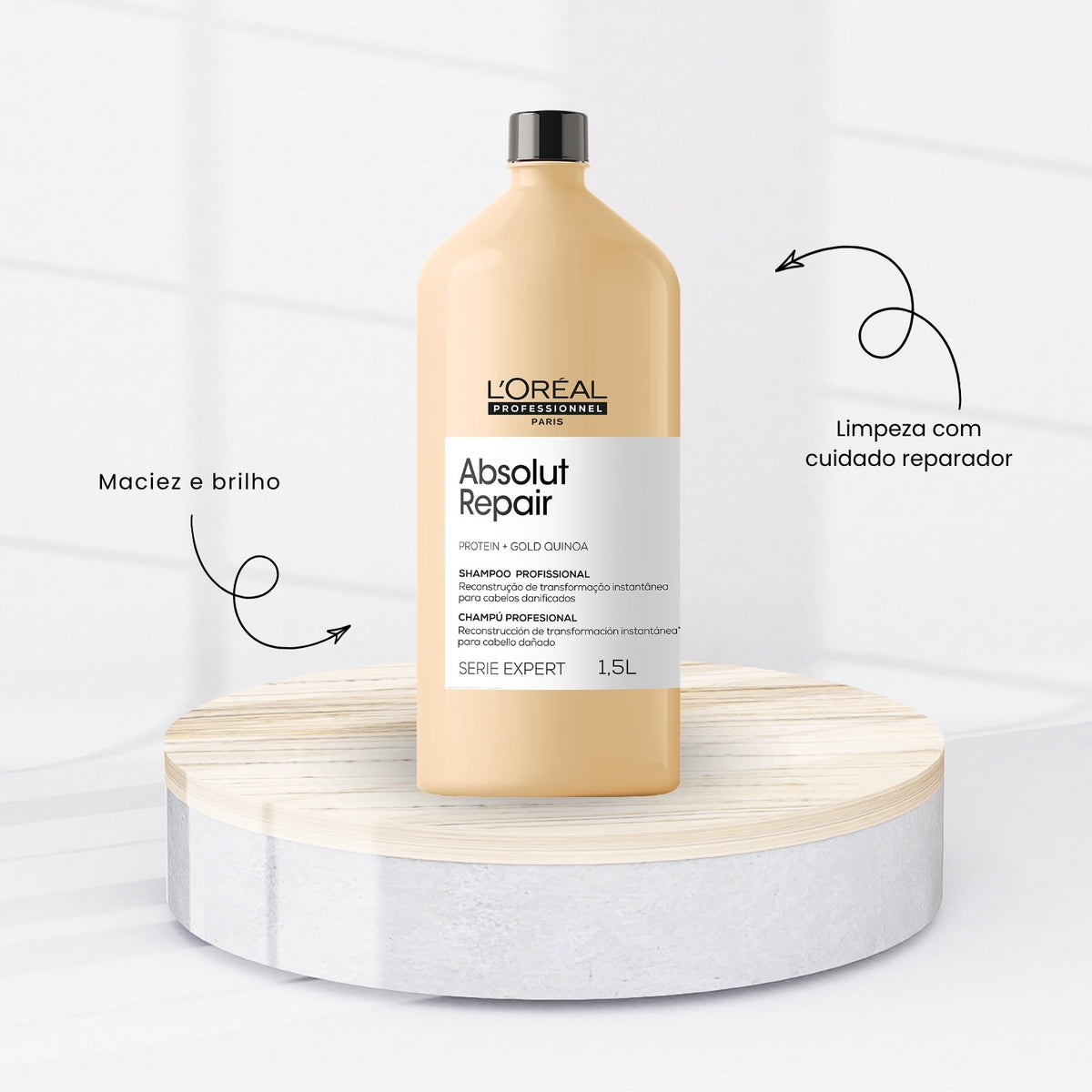 Shampoo LOréal Absolut Repair Reparação Profunda 1,5 L