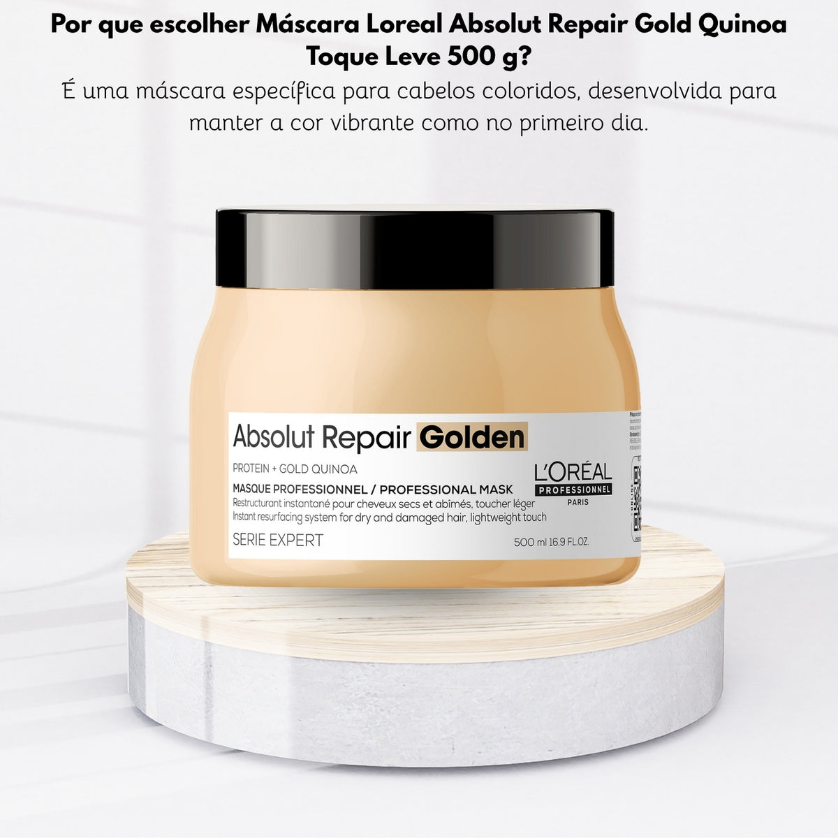 Máscara Loreal Absolut Repair Gold Quinoa Toque Leve 500 g