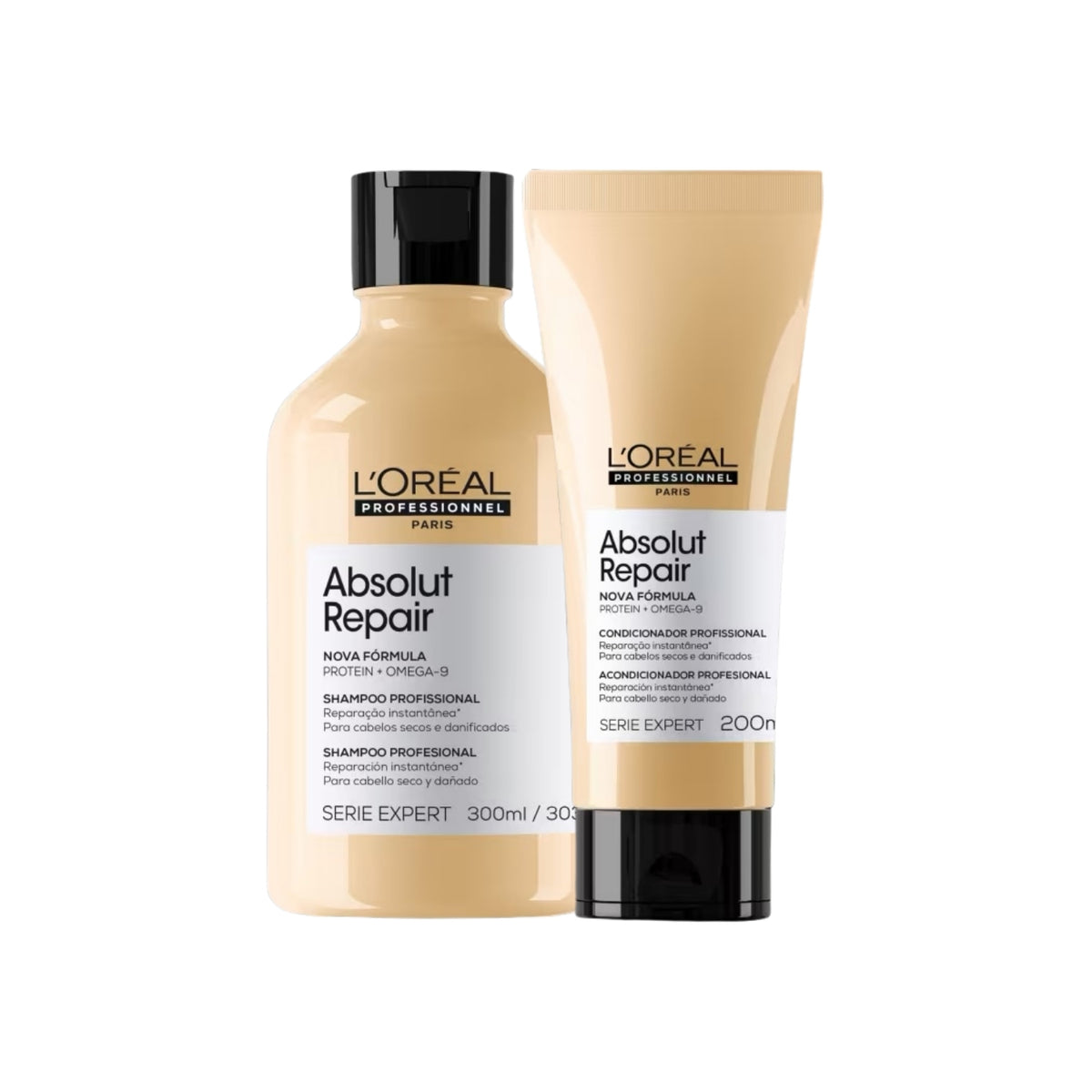 Kit Loreal Absolut Repair Gold Quinoa Shampoo 300 ml + Condicionador 200 ml