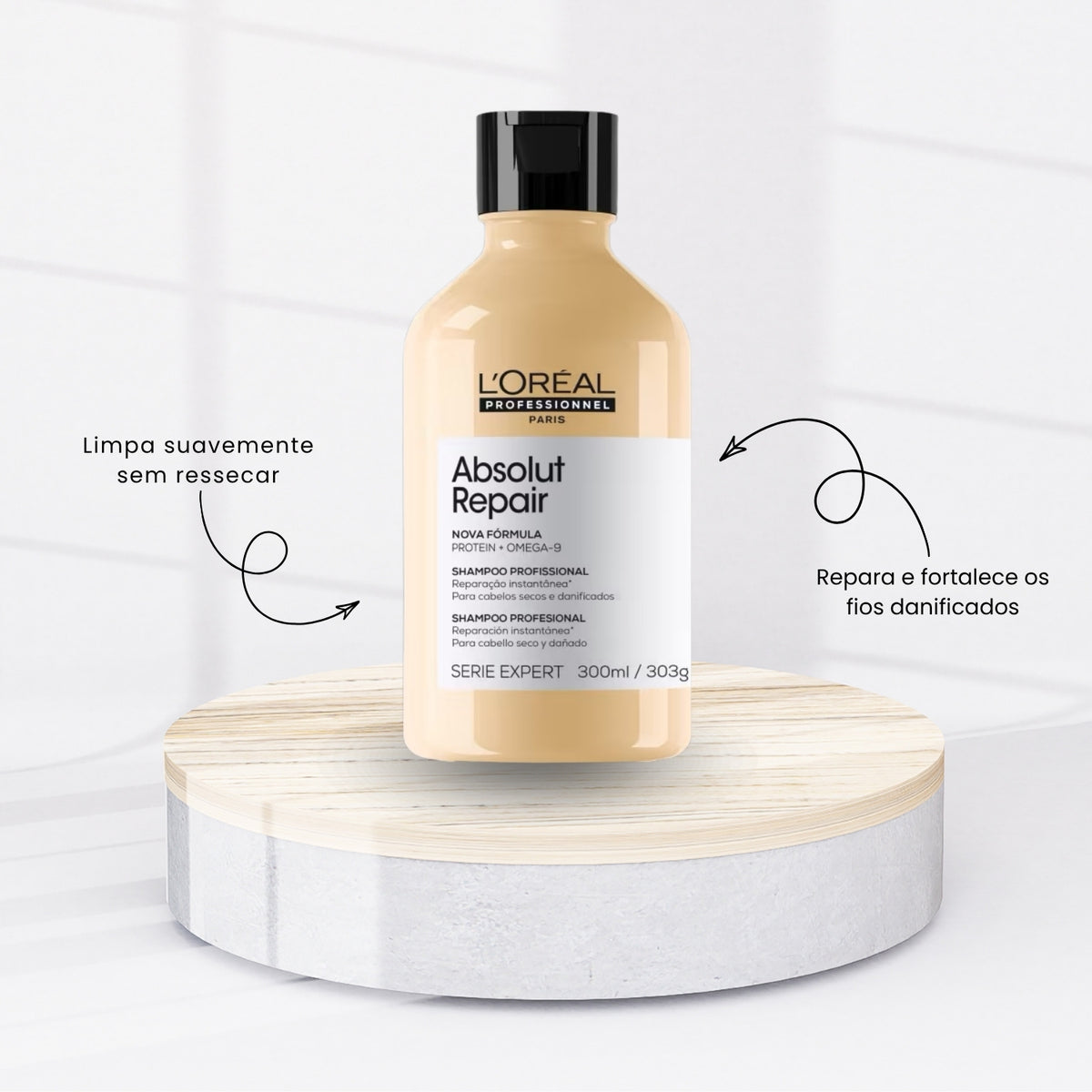 Kit Loreal Absolut Repair Gold Quinoa Shampoo 300 ml + Condicionador 200 ml