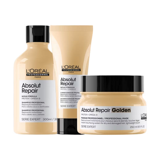 Kit Loreal Absolut Repair Gold Quinoa Tratamento Leve