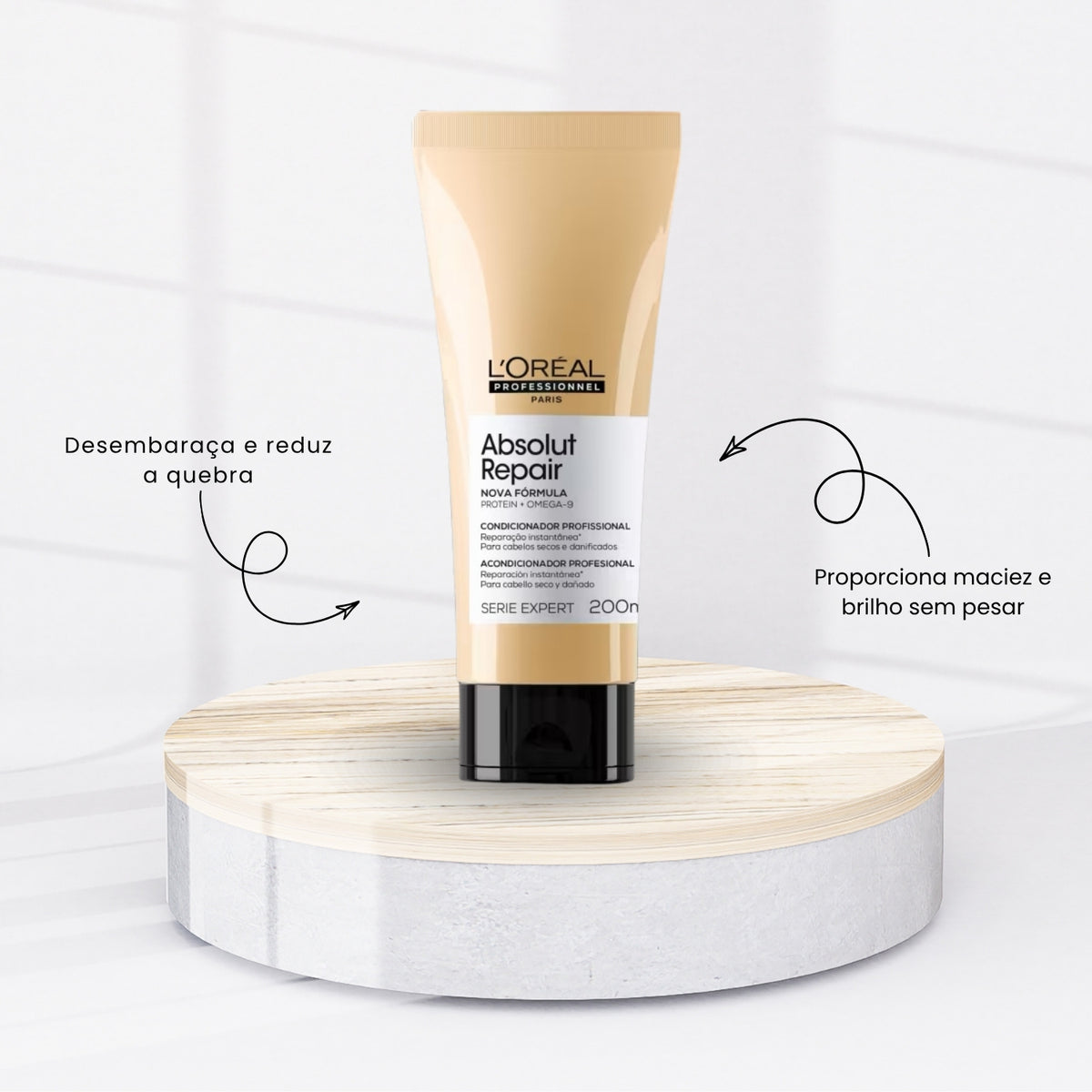 Kit Loreal Absolut Repair Gold Quinoa Tratamento Leve