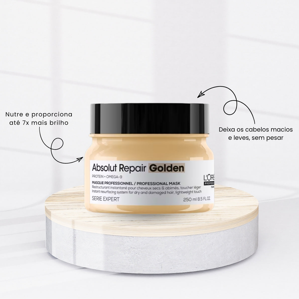 Kit Loreal Absolut Repair Gold Quinoa Tratamento Leve