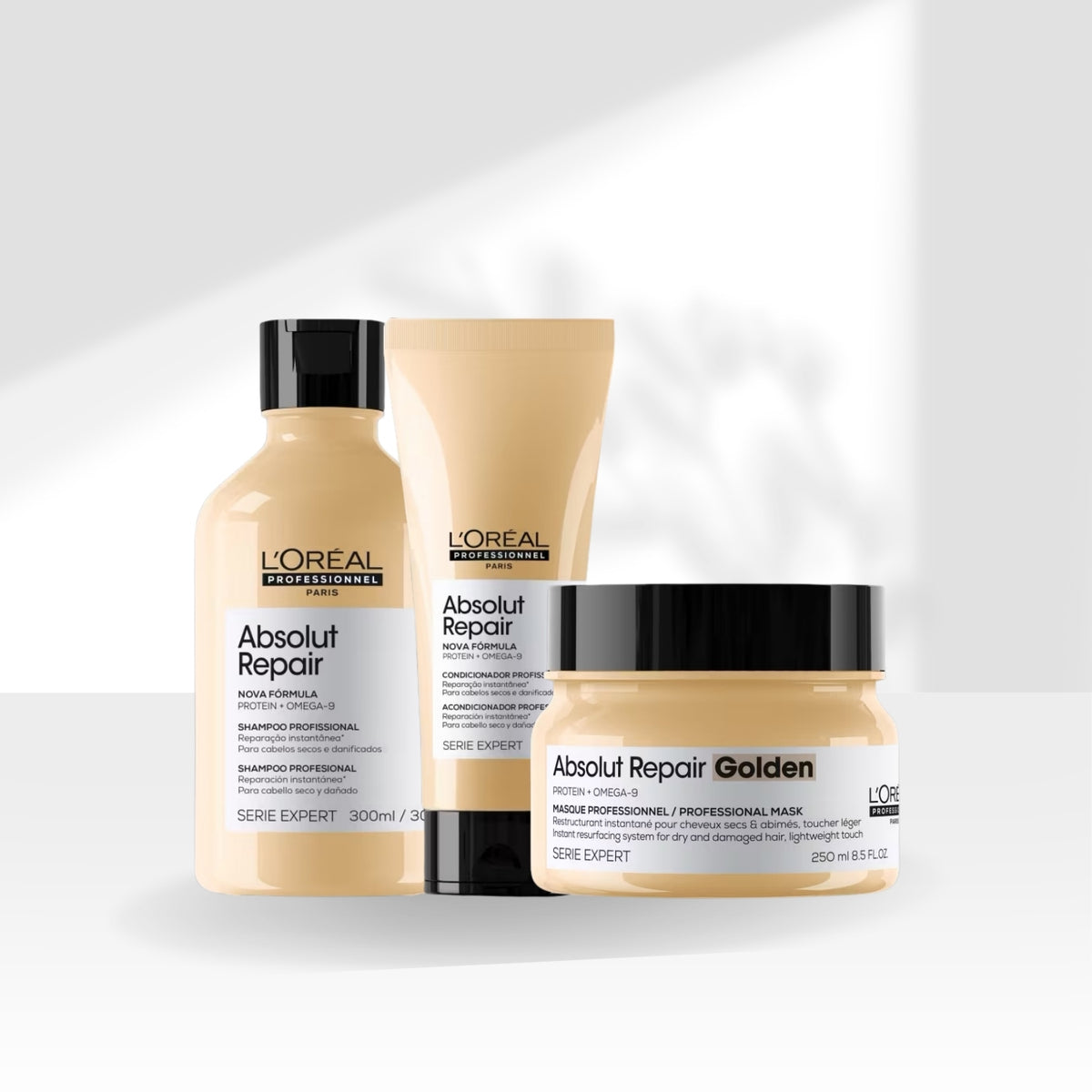 Kit Loreal Absolut Repair Gold Quinoa Tratamento Leve