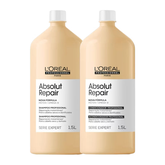 Kit Loreal Absolut Repair Gold Quinoa Shampoo + Condicionador 1,5L