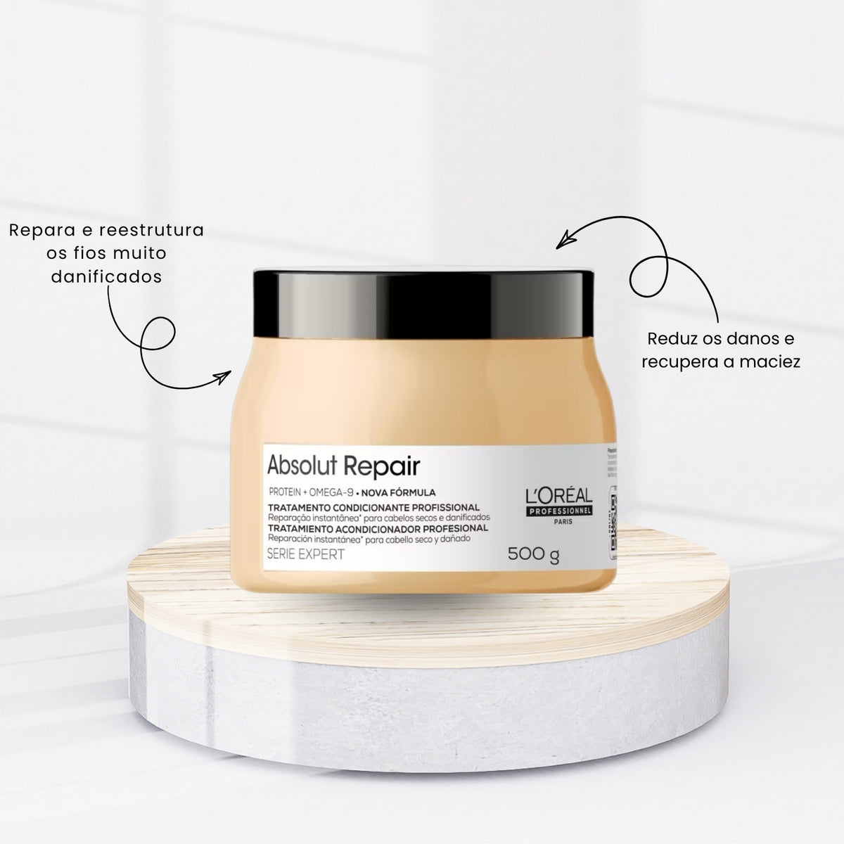 Kit Loreal Absolut Repair Gold Quinoa Tratamento Trio Profissional