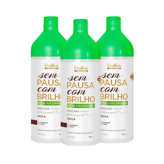 Kit Évallos Sem Pausa com Brilho 3 Progressiva 1 Litro