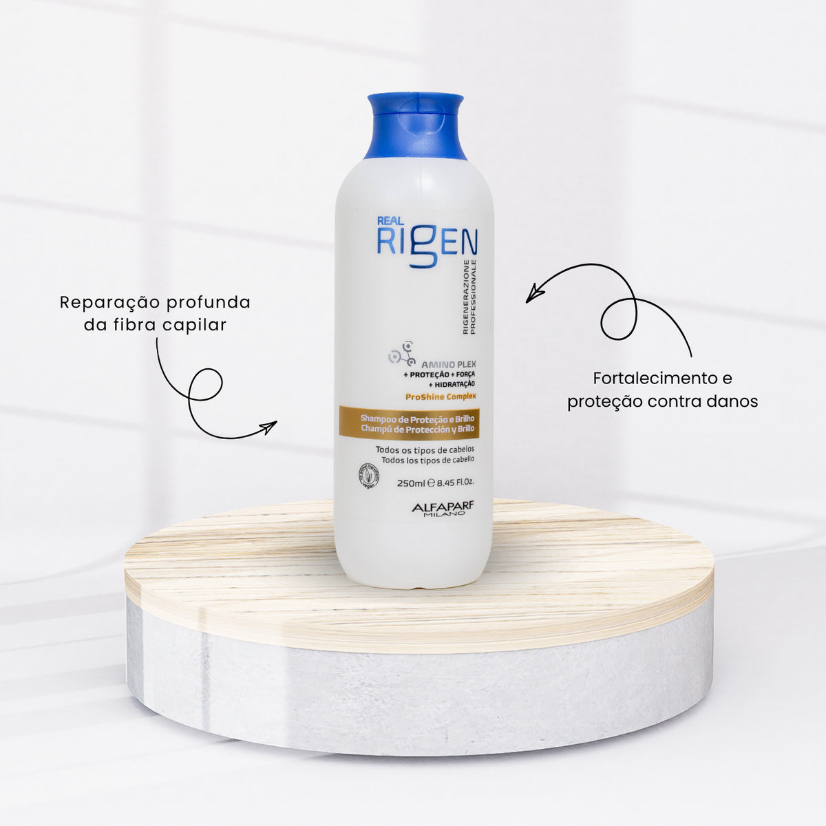 Shampoo Alfaparf Real Rigen Reparador Hidratante 250 ml