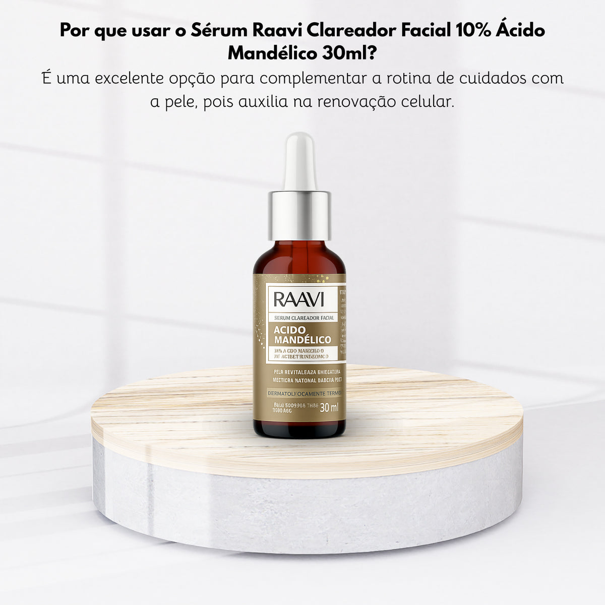 Sérum Raavi Clareador Facial 10% Ácido Mandélico 30ml