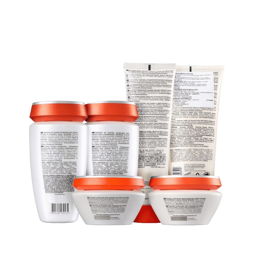 Kit Kérastase Nutritive Immunité (2 Shampoo's + Condicionador + Leave-in + 2 Máscaras)