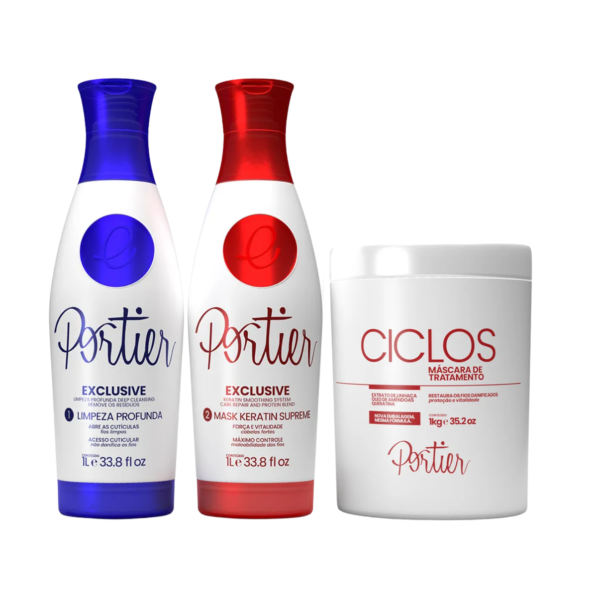 Kit Portier Exclusive Progressiva (2 x 1 Litro) + Máscara Ciclos 1 Kg
