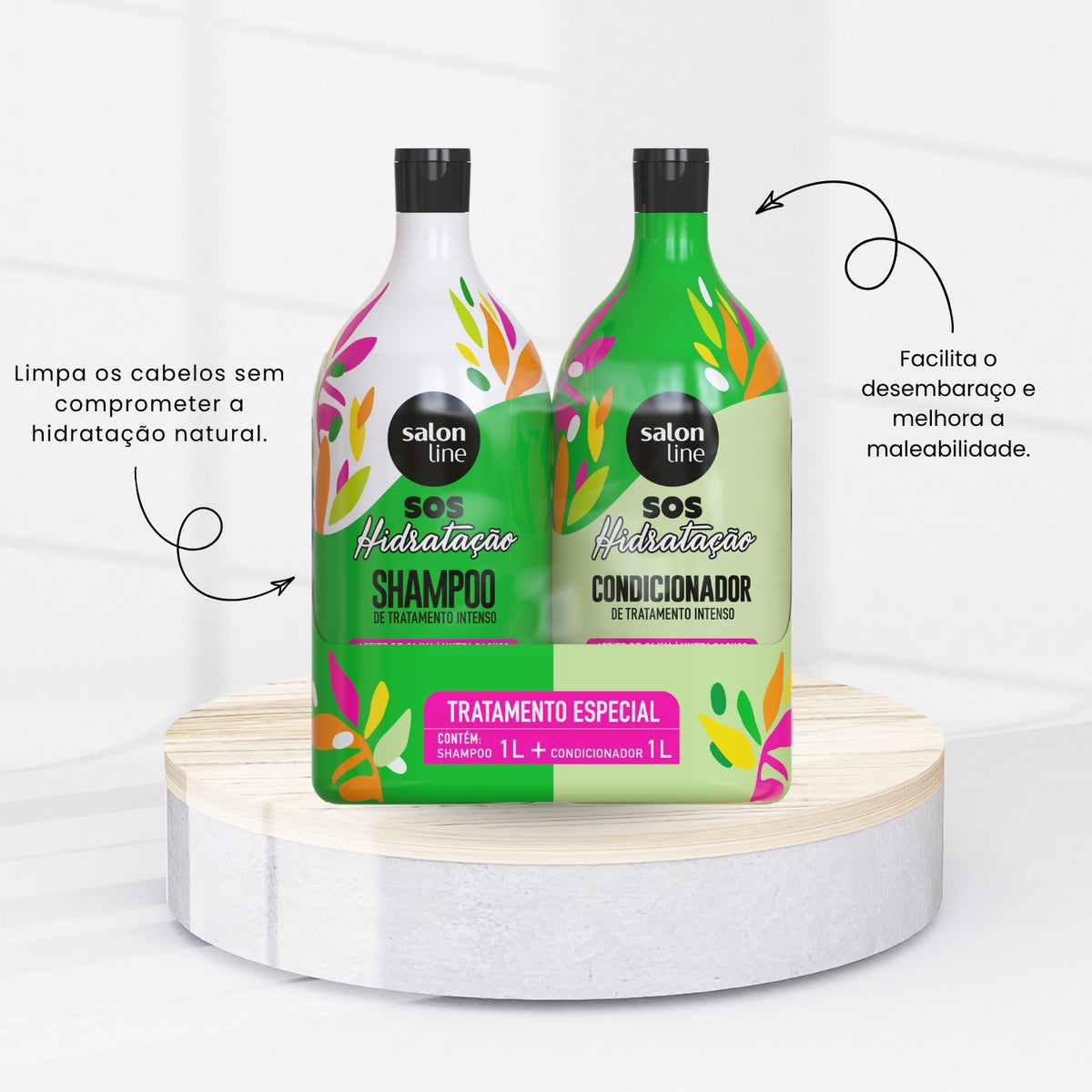 Kit Salon Line SOS Azeite Oliva Shampoo Condicionador e Máscara